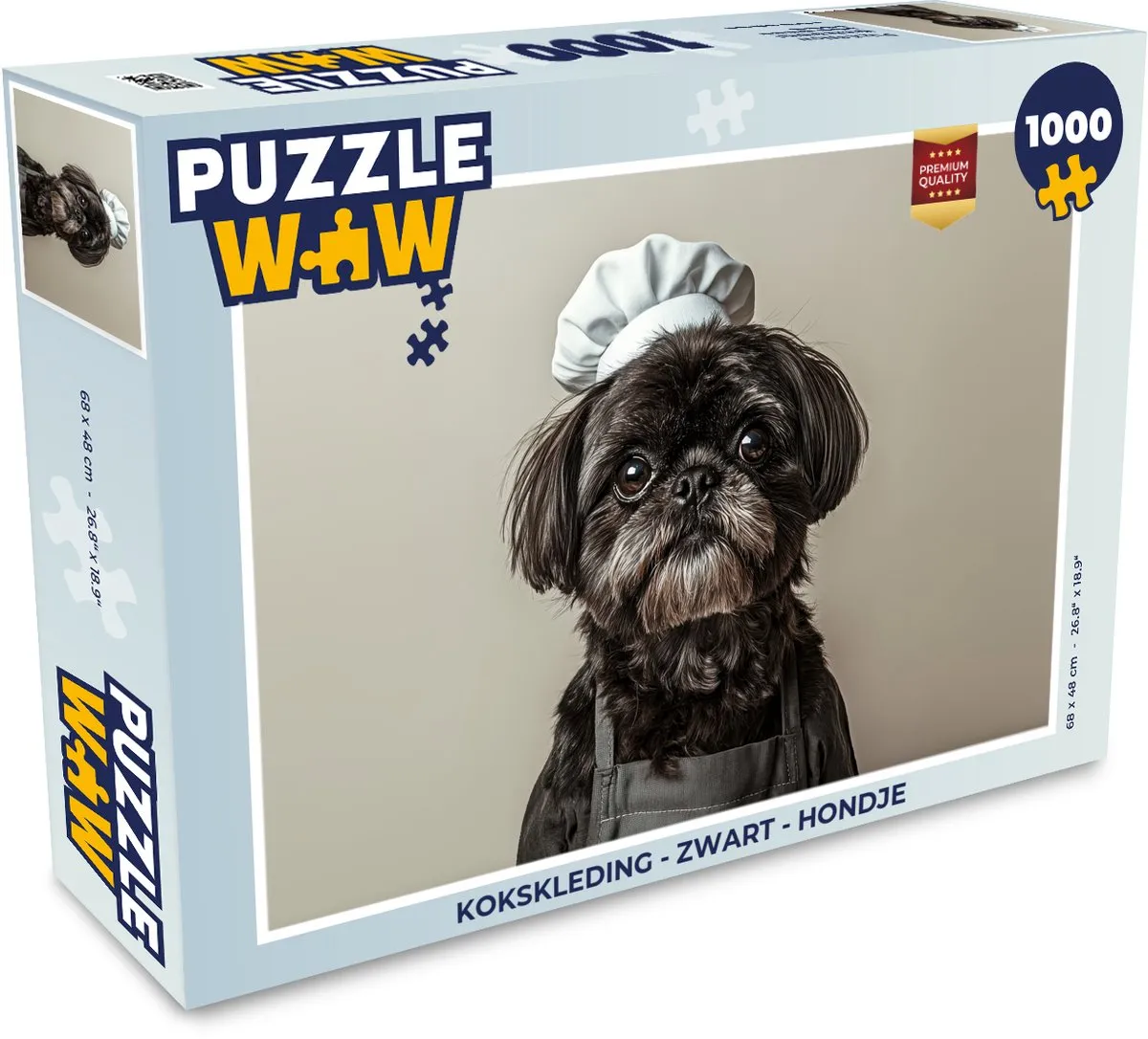 PuzzleWow Kokskleding Hondje Legpuzzel 1000 Stuks - Zwart