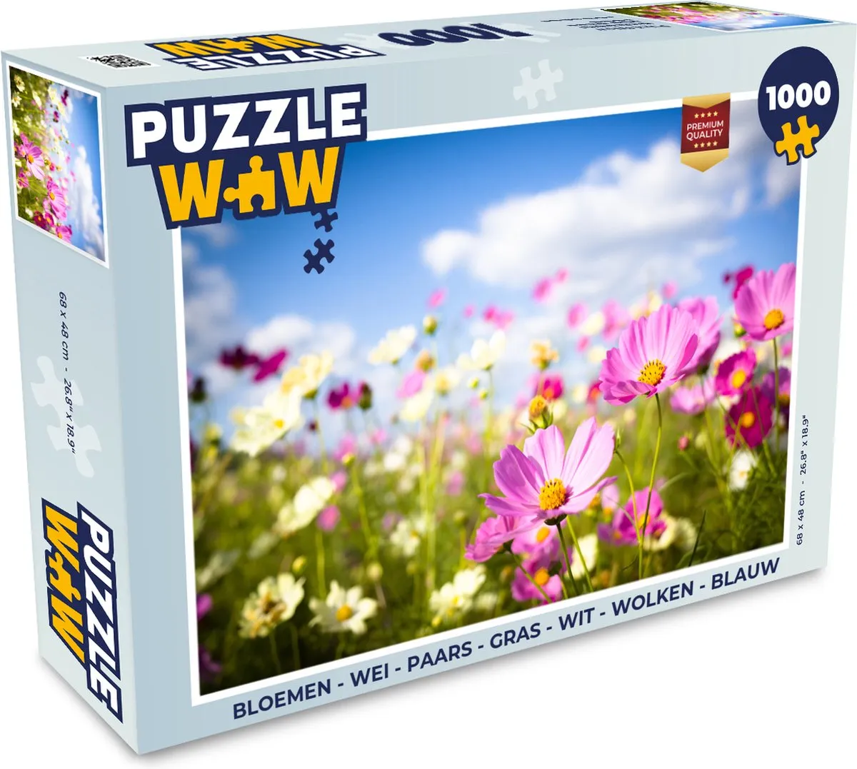 PuzzleWow Bloemen Wei Legpuzzel 1000 Stuks - Multicolor
