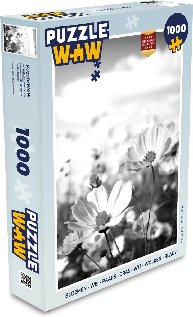 PuzzleWow Bloemen Wei Legpuzzel 1000 Stuks - Multicolor