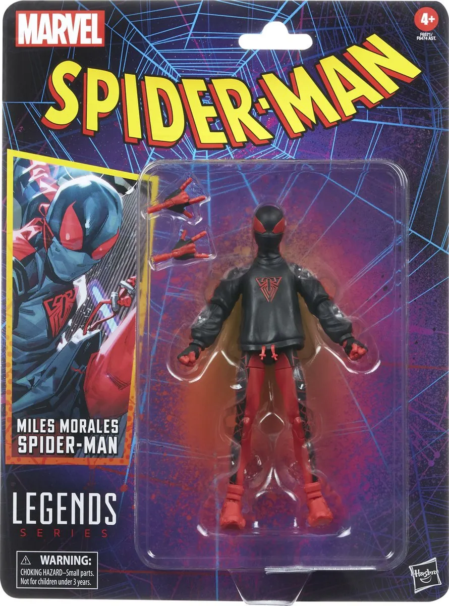 Hasbro SpiderMan Marvel Legends Retro Miles Morales Actiefiguur 15cm - Multicolours - afbeelding 5 van 6