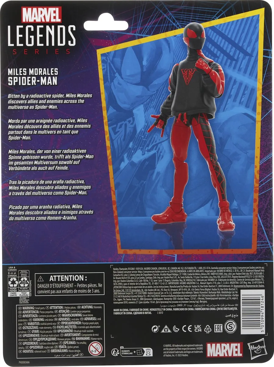 Hasbro SpiderMan Marvel Legends Retro Miles Morales Actiefiguur 15cm - Multicolours - afbeelding 2 van 6