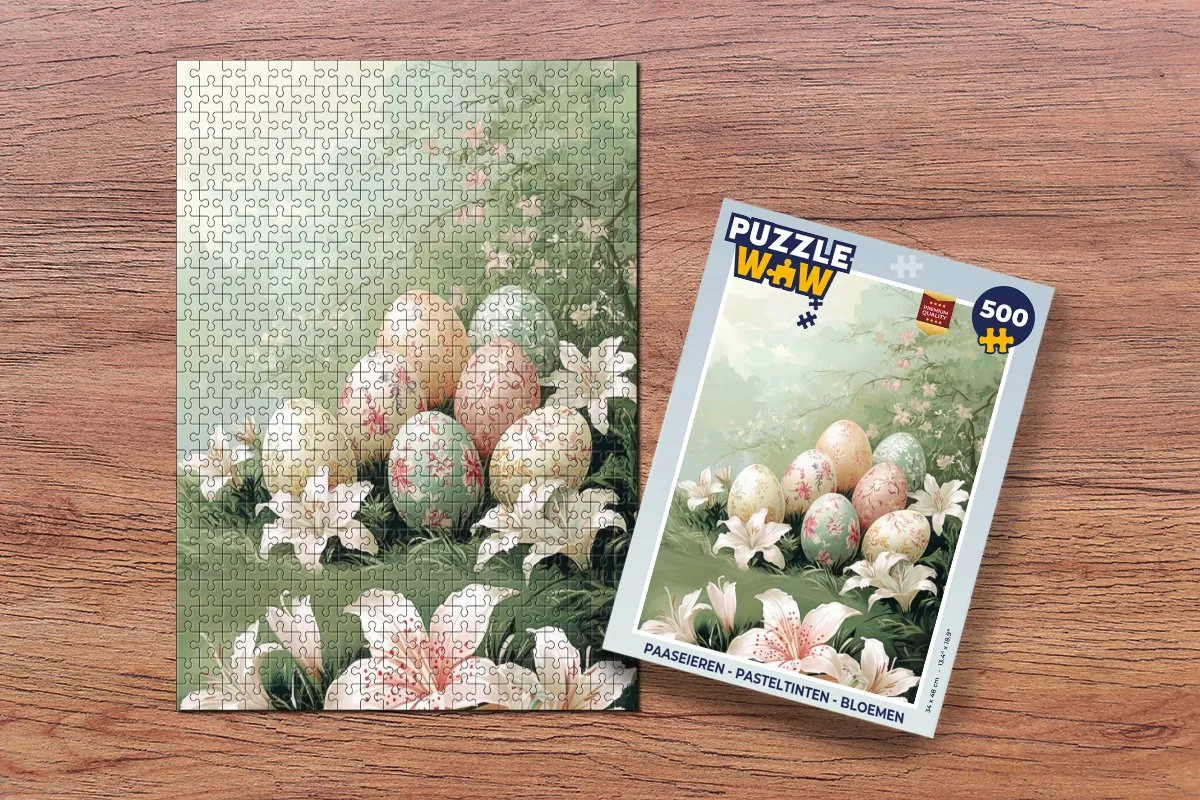 PuzzleWow Paaseieren Legpuzzel 500 Stuks - Pasteltinten