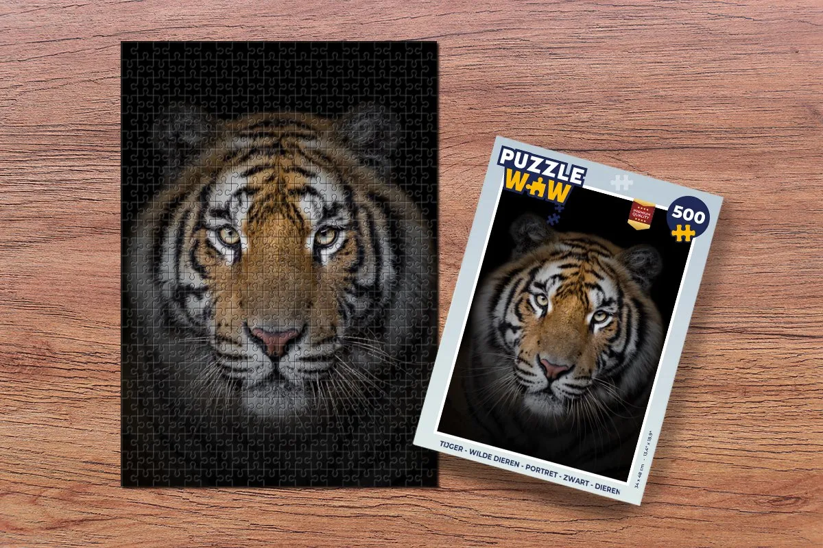 PuzzleWow Tijger Wilde Dieren Legpuzzel 500 Stuks - Multicolor