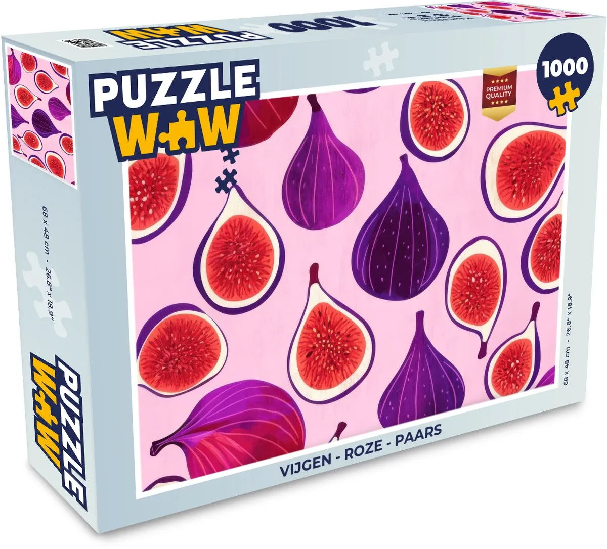 PuzzleWow Vijgen Puzzle 1000 Stuks - Roze/Paars