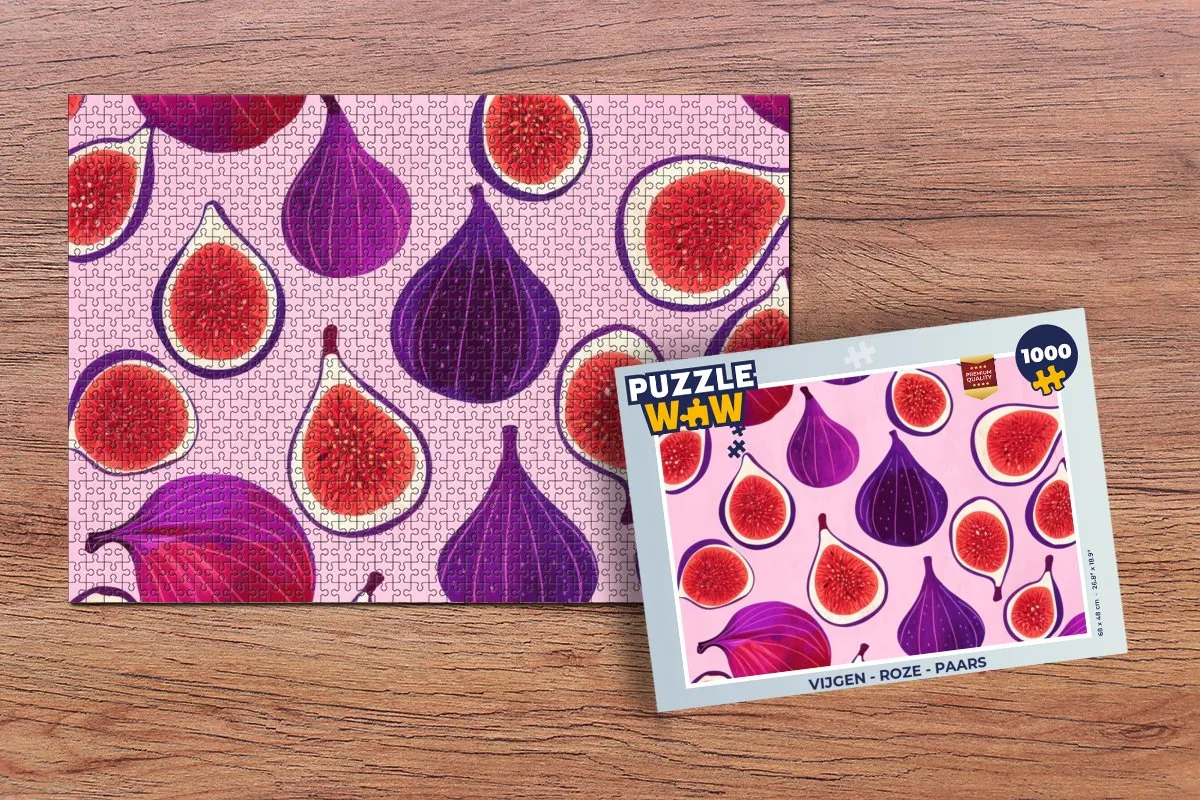 PuzzleWow Vijgen Puzzle 1000 Stuks - Roze/Paars
