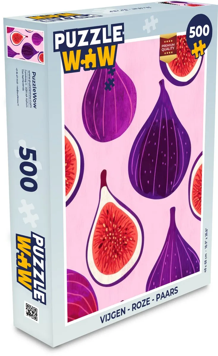 PuzzleWow Vijgen Puzzle 1000 Stuks - Roze/Paars