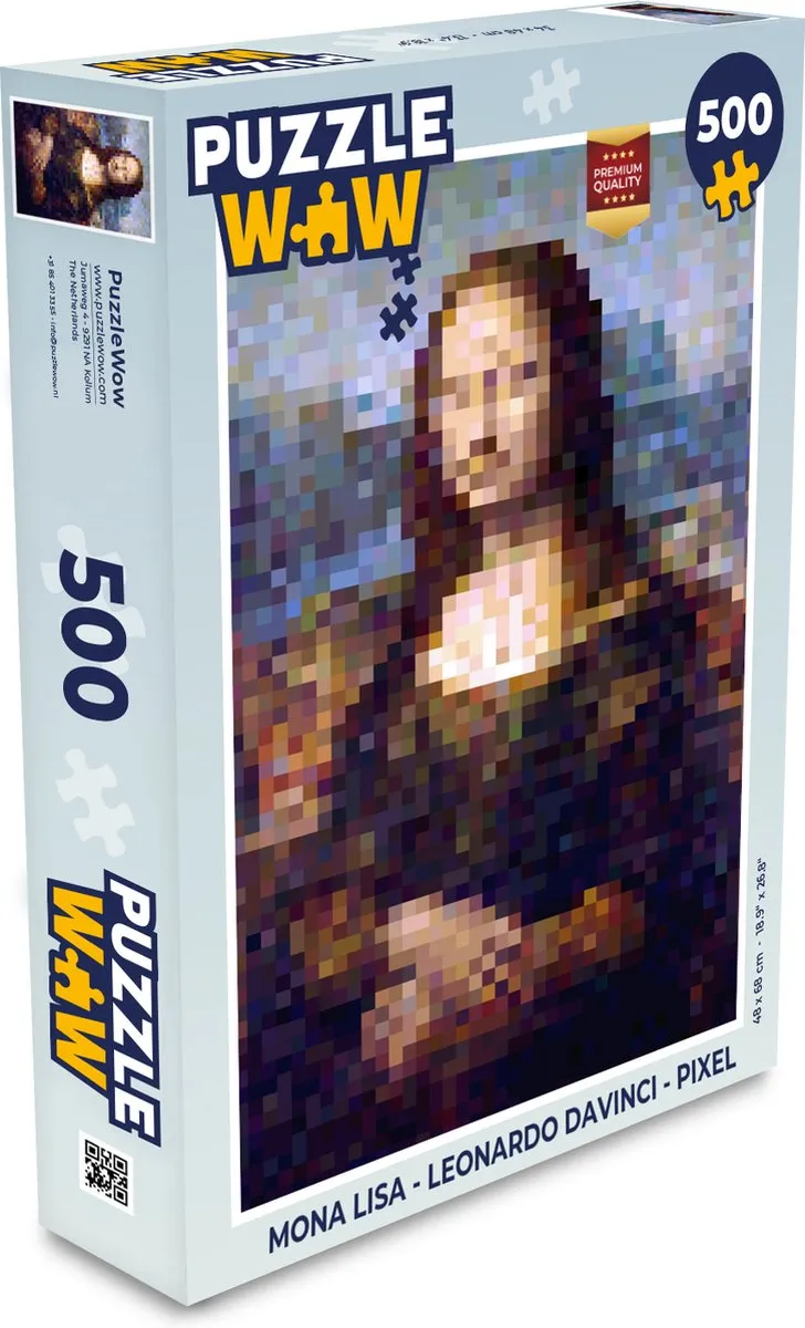 PuzzleWow Mona Lisa Pixel Legpuzzel 500 Stuks