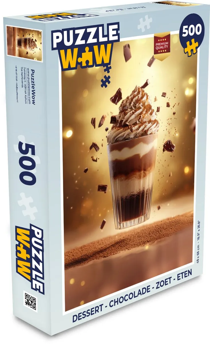 PuzzleWow Dessert Chocolade Legpuzzel 500 Stuks - MPN 8721169394213