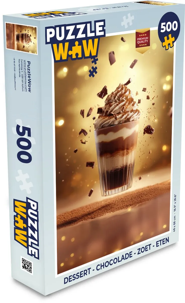 PuzzleWow Dessert Chocolade Legpuzzel 500 Stuks - MPN 8721169394213