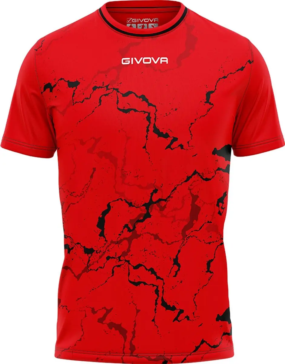 Givova Sportshirt Grafite Rood-Zwart - L - afbeelding 2 van 3