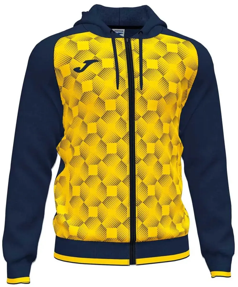 Joma Supernova III Jas Met Kap Kinderen - Marine / Geel | Maat: 152