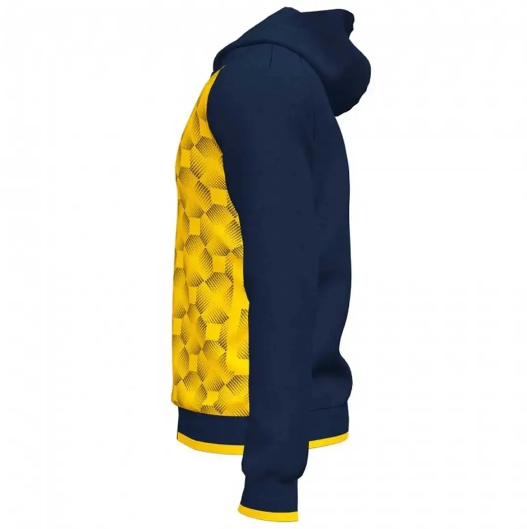 Joma Supernova III Jas Met Kap Kinderen - Marine / Geel | Maat: 152