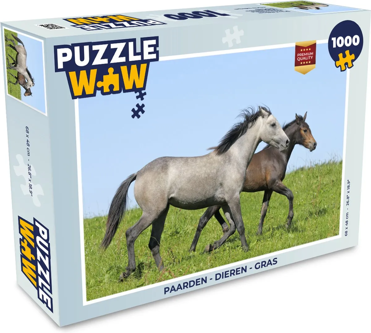 PuzzleWow Paarden Legpuzzel 1000 Stuks - Multicolor