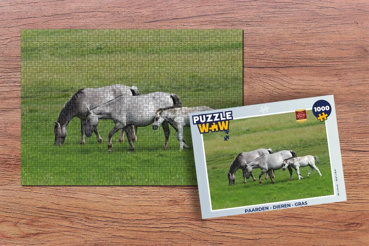 PuzzleWow Paarden Legpuzzel 1000 Stuks - Multicolor