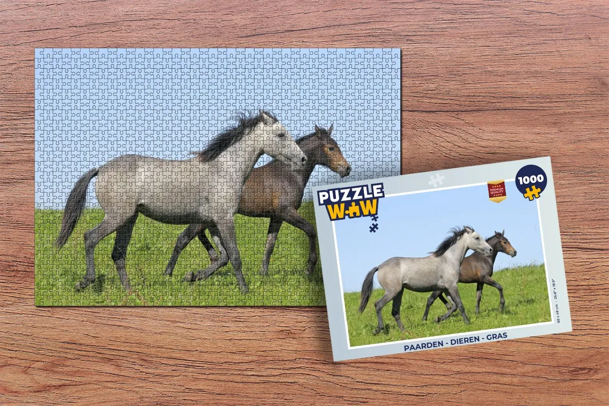 PuzzleWow Paarden Legpuzzel 1000 Stuks - Multicolor