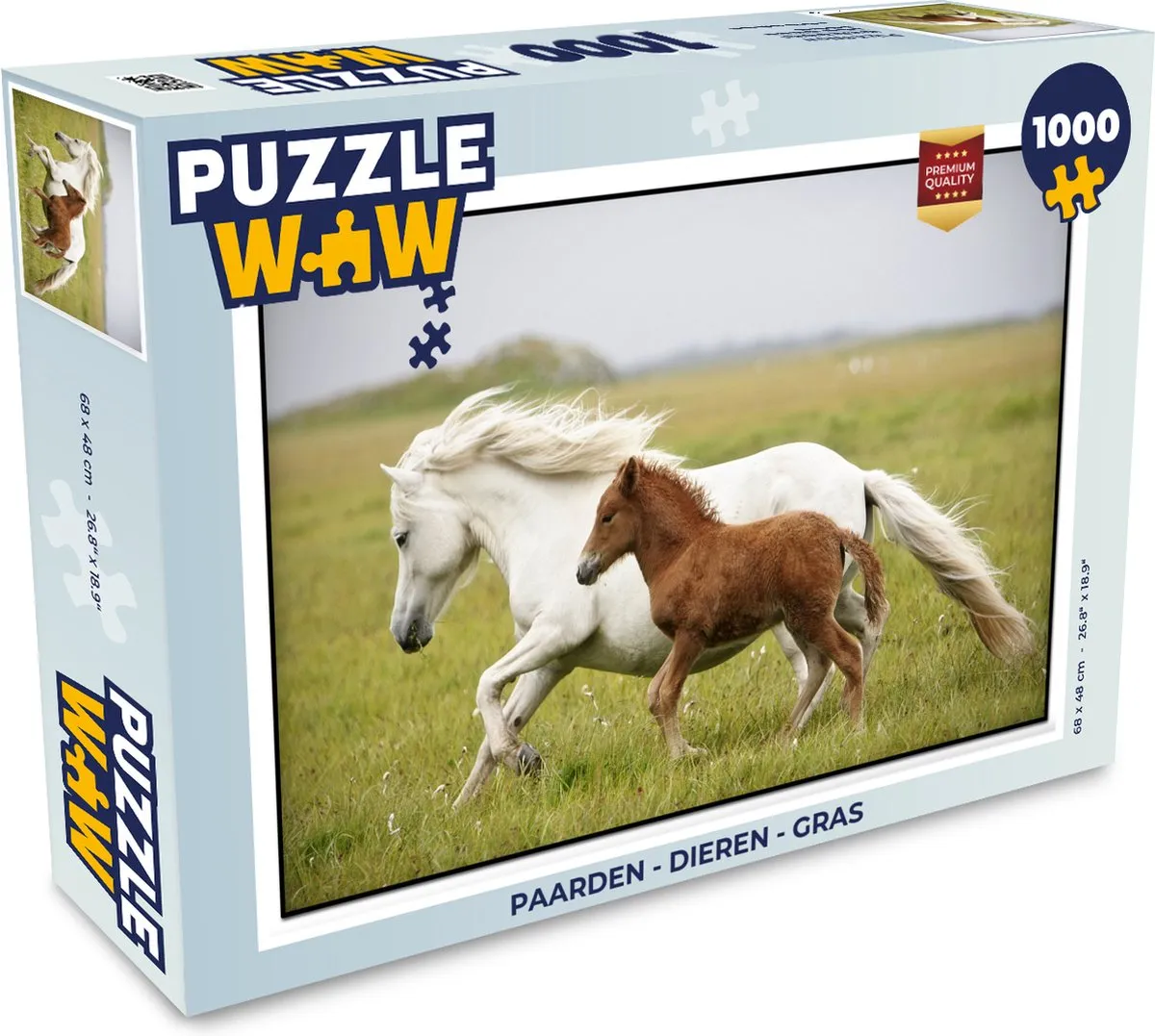 PuzzleWow Paarden Legpuzzel 1000 Stuks - Multicolor