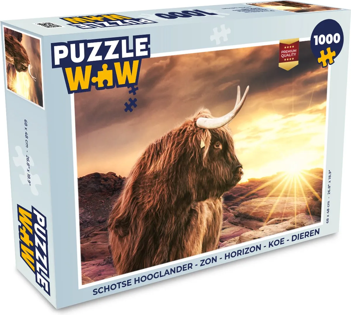 PuzzleWow Schotse Hooglander Legpuzzel 1000 Stuks