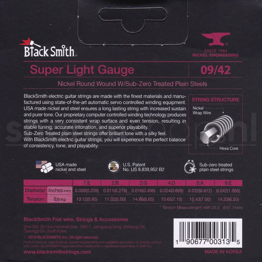 Blacksmith NW-0942-3P Elektrische Gitaarsnaren 9-42 - 3 Paar - Zilver - afbeelding 2 van 2