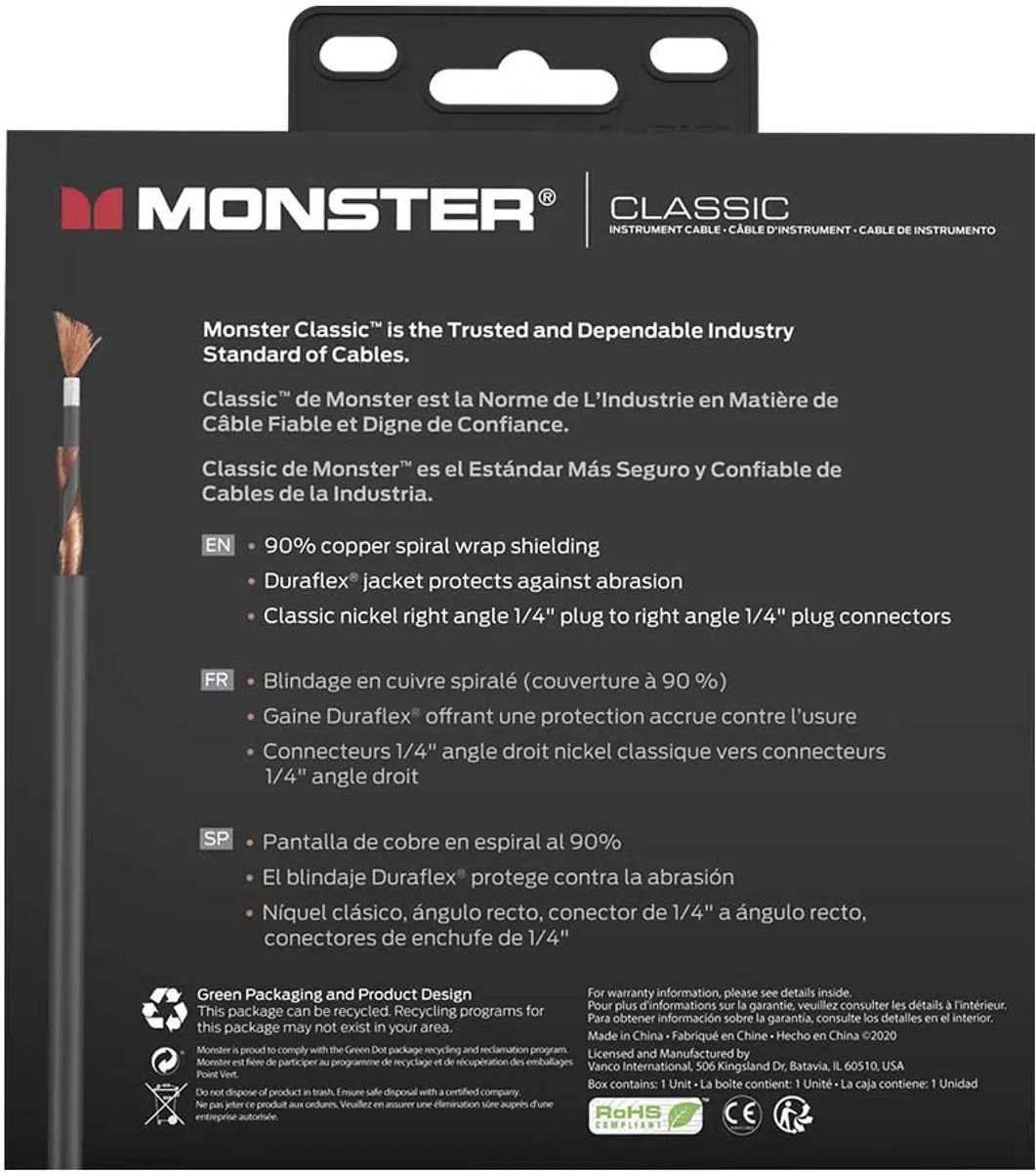 Monster Cable Classic Gitaarkabel 600645 - 1.8m - Zwart - afbeelding 4 van 6