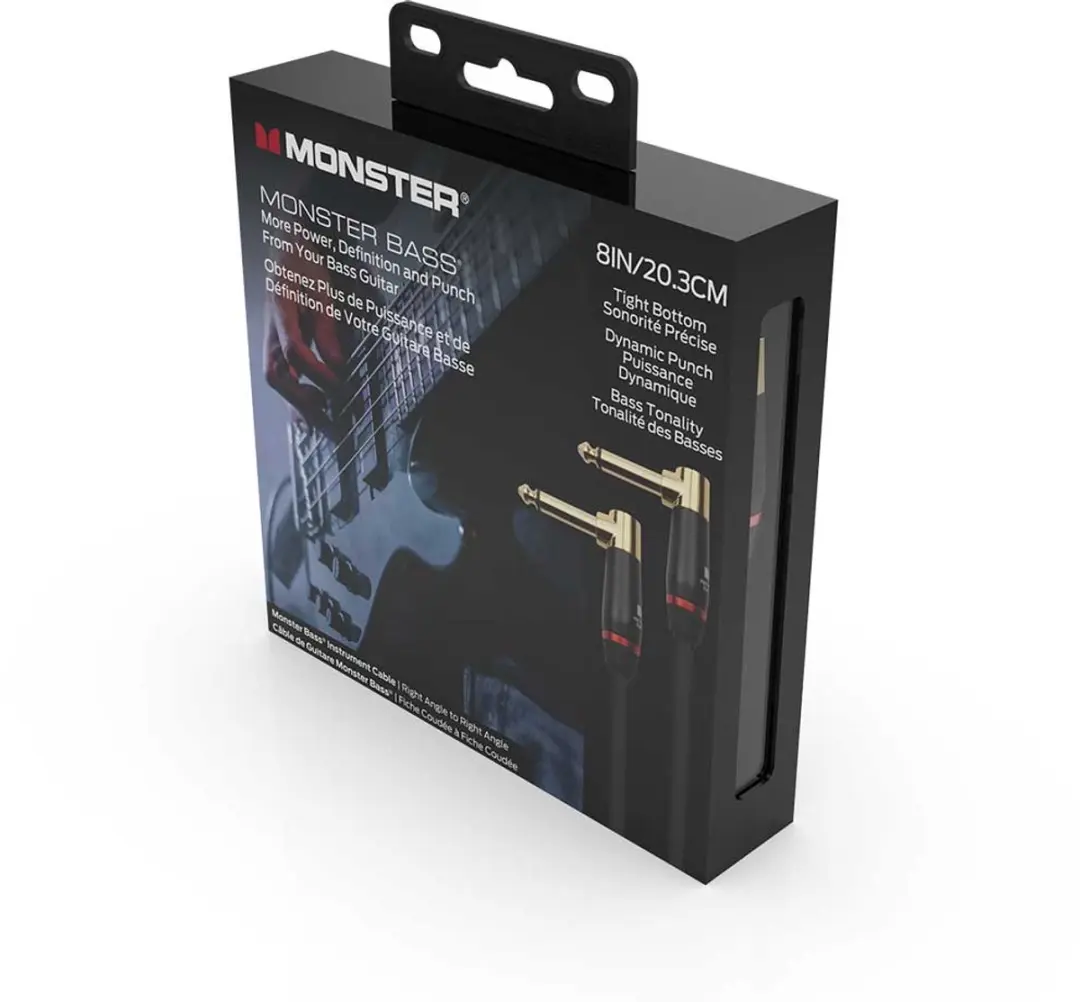 Monster Cable Bass Basgitaar Patchkabel 600544 - 20cm - Zwart - afbeelding 3 van 5