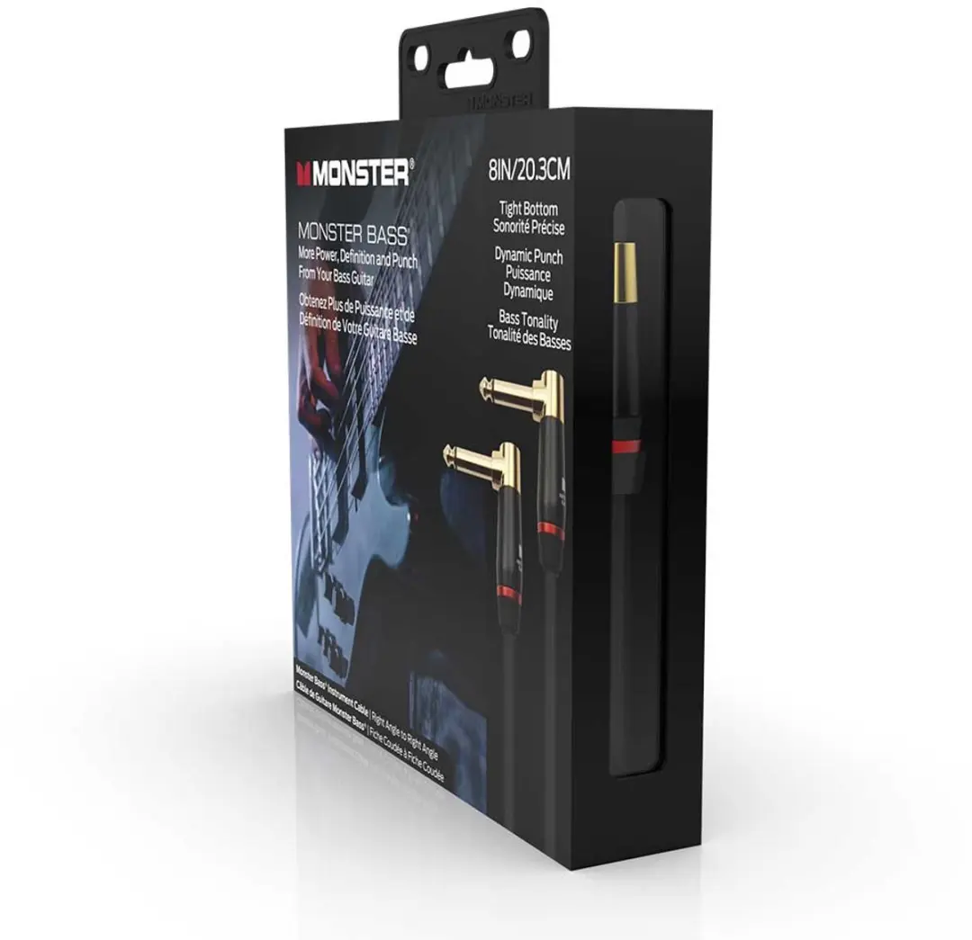 Monster Cable Bass Basgitaar Patchkabel 600544 - 20cm - Zwart - afbeelding 2 van 5