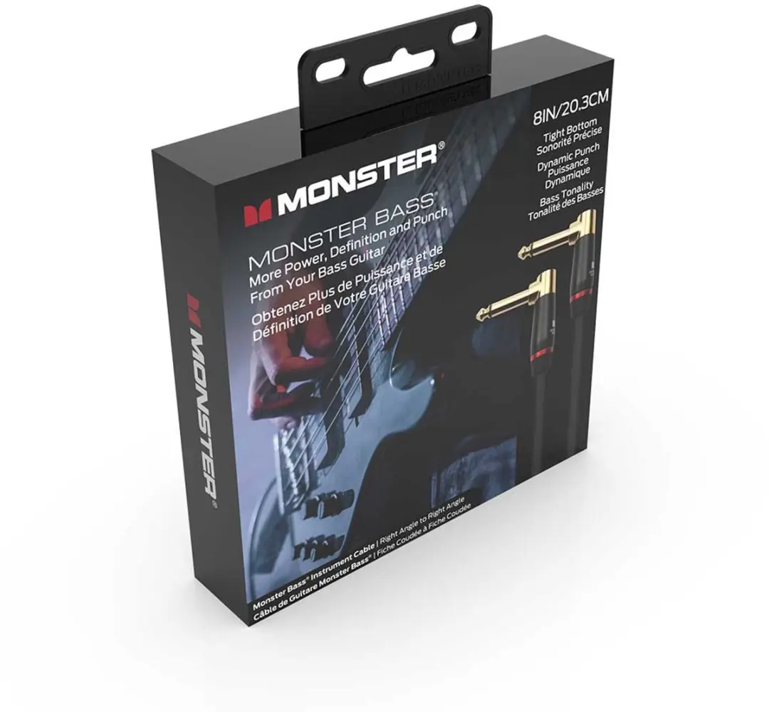 Monster Cable Bass Basgitaar Patchkabel 600544 - 20cm - Zwart - afbeelding 4 van 5