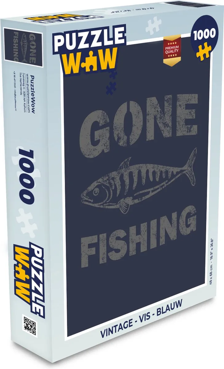 PuzzleWow Vintage Vis Legpuzzel 1000 Stuks - Multicolor
