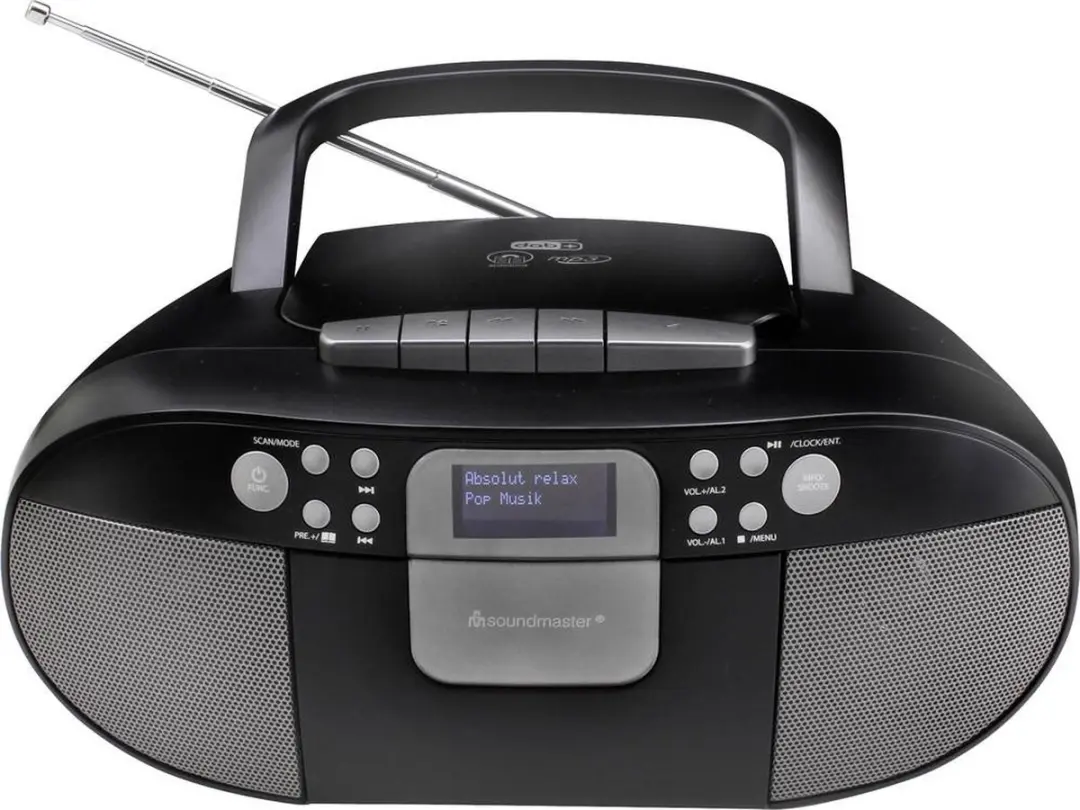 Soundmaster SCD7800SW Boombox - DAB+/FM, CD, MP3, USB, Cassette - Zwart