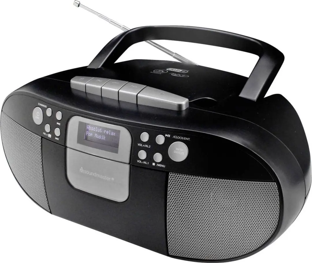 Soundmaster SCD7800SW Boombox - DAB+/FM, CD, MP3, USB, Cassette - Zwart