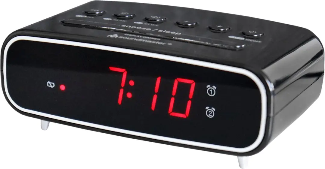 Soundmaster UR111SW Wekkerradio - Dubbel alarm - 10 voorkeurzenders - Zwart - afbeelding 6 van 6