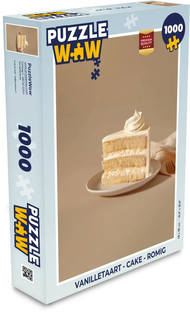 PuzzleWow Vanilletaart Legpuzzel 1000 Stuks - Taart