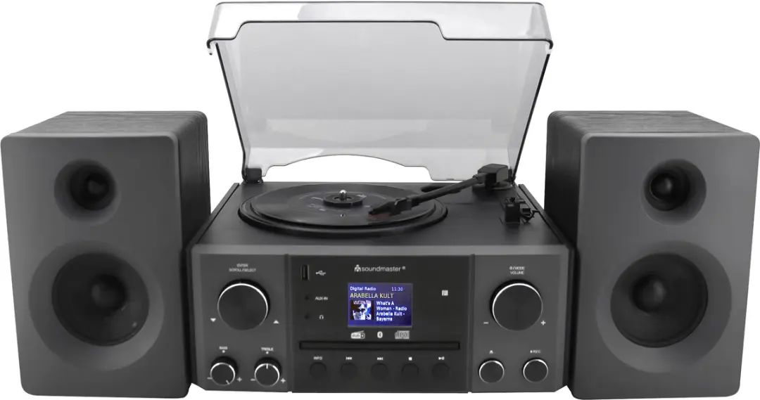 Soundmaster MCD1950SW Muziekcenter - DAB+ CD Platenspeler USB Bluetooth - Antracietgrijs