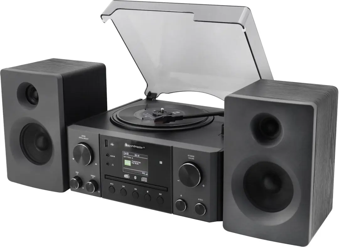 Soundmaster MCD1950SW Muziekcenter - DAB+ CD Platenspeler USB Bluetooth - Antracietgrijs
