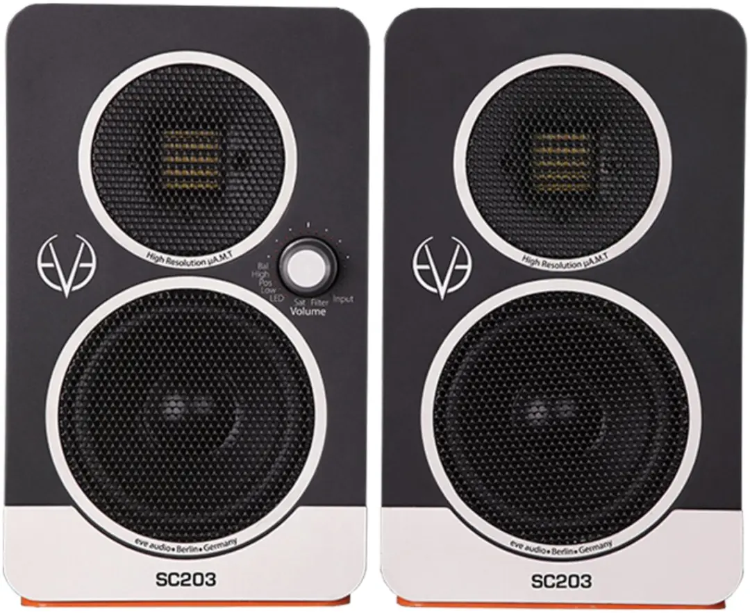 EVE Audio SC203 Desktop Studio Monitors 60W - Zwart - afbeelding 6 van 6