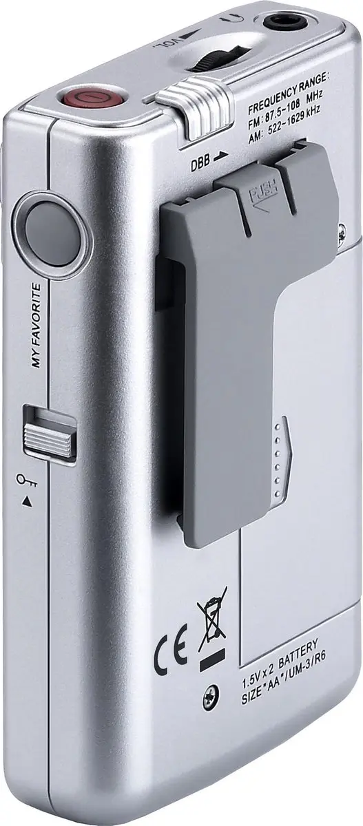 Sangean Pocket 250 DT-250 Zakradio - AM/FM - Zilver