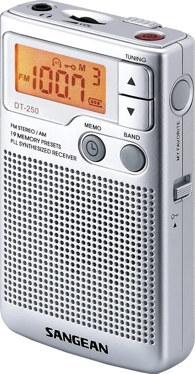 Sangean Pocket 250 DT-250 Zakradio - AM/FM - Zilver