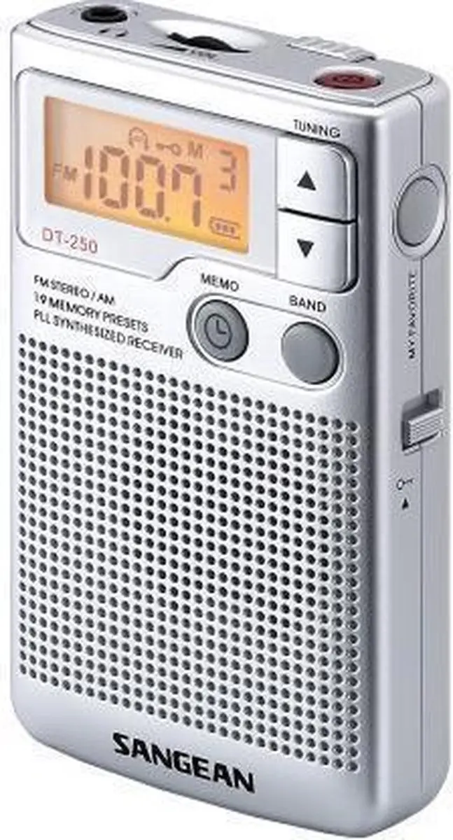 Sangean Pocket 250 DT-250 Zakradio - AM/FM - Zilver - afbeelding 6 van 6