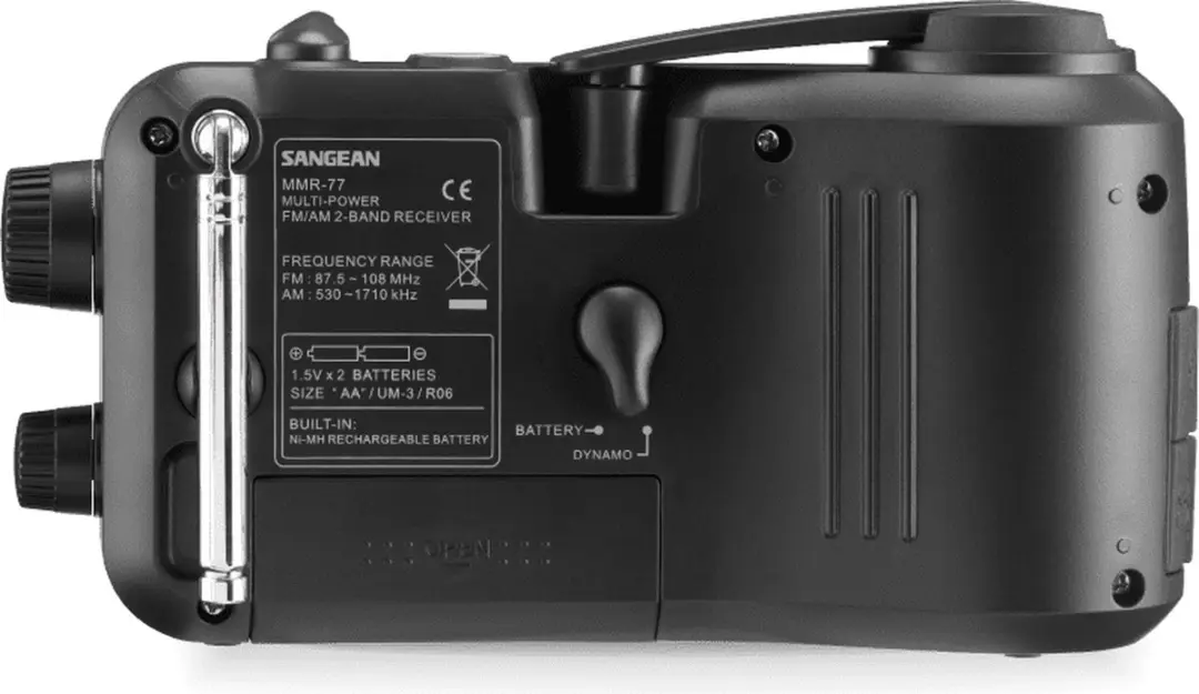 Sangean MMR-77 Noodradio - Dynamo, Oplaadbaar - Zwart