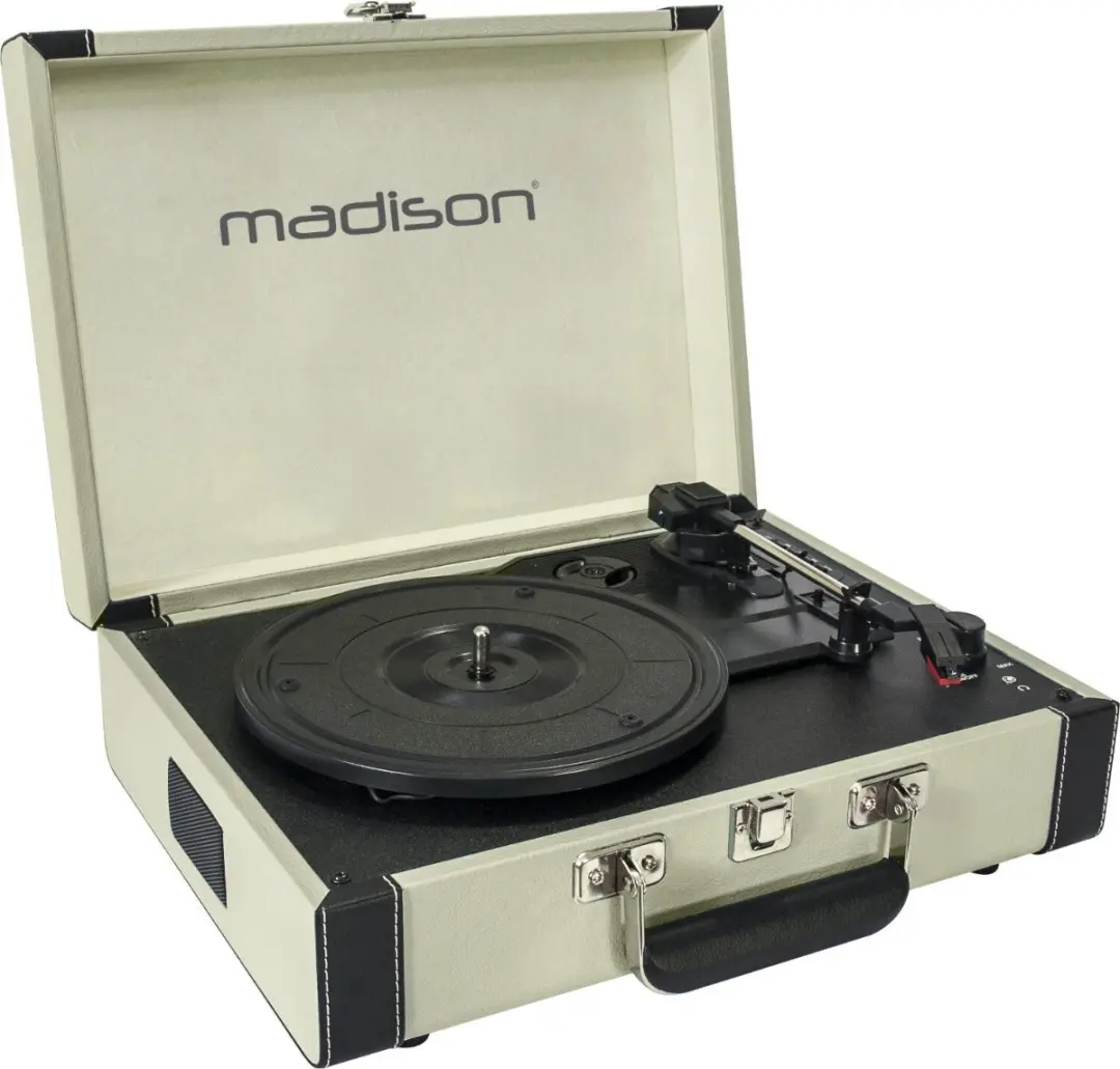 Madison Mad Retrocase Vintage Draaitafelkoffer - Bluetooth - Zwart
