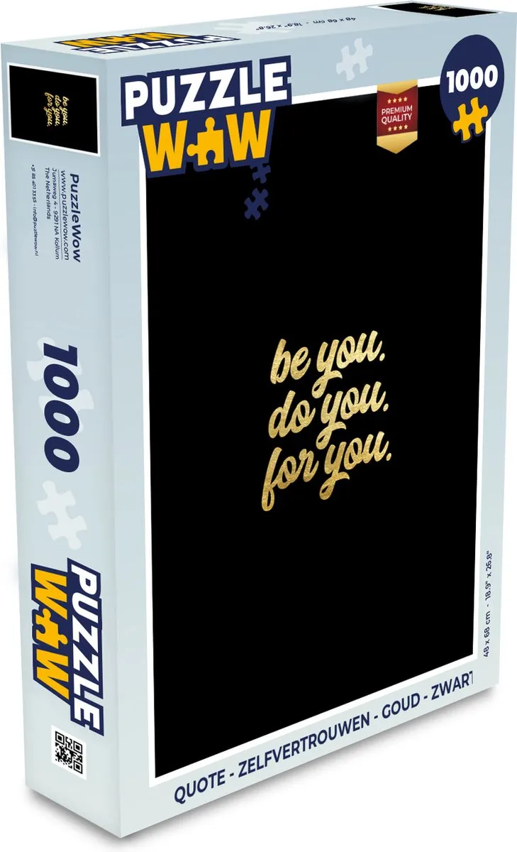 PuzzleWow Quote Zelfvertrouwen Legpuzzel 1000 Stuks