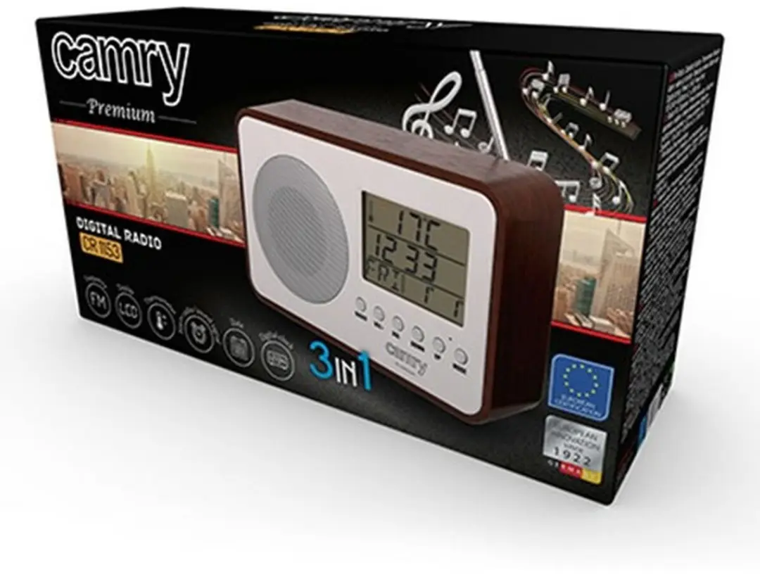 Camry CR 1153 Wekkerradio - Digitaal - Bruin - afbeelding 2 van 6