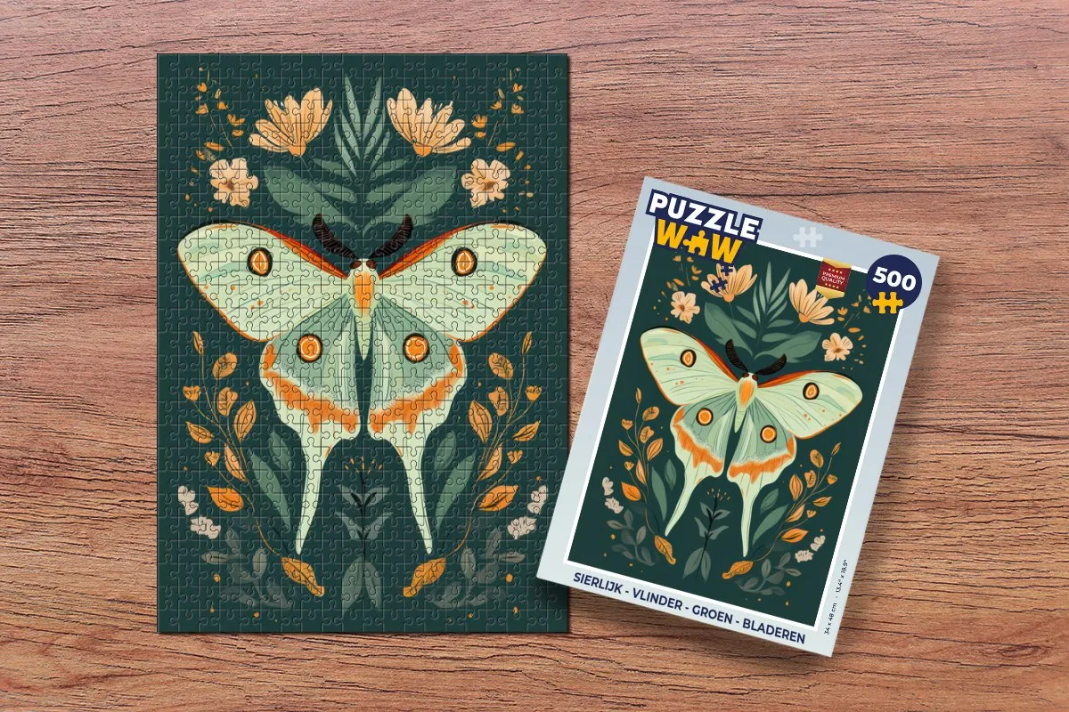 PuzzleWow Vlinder Legpuzzel 500 Stuks - Groen