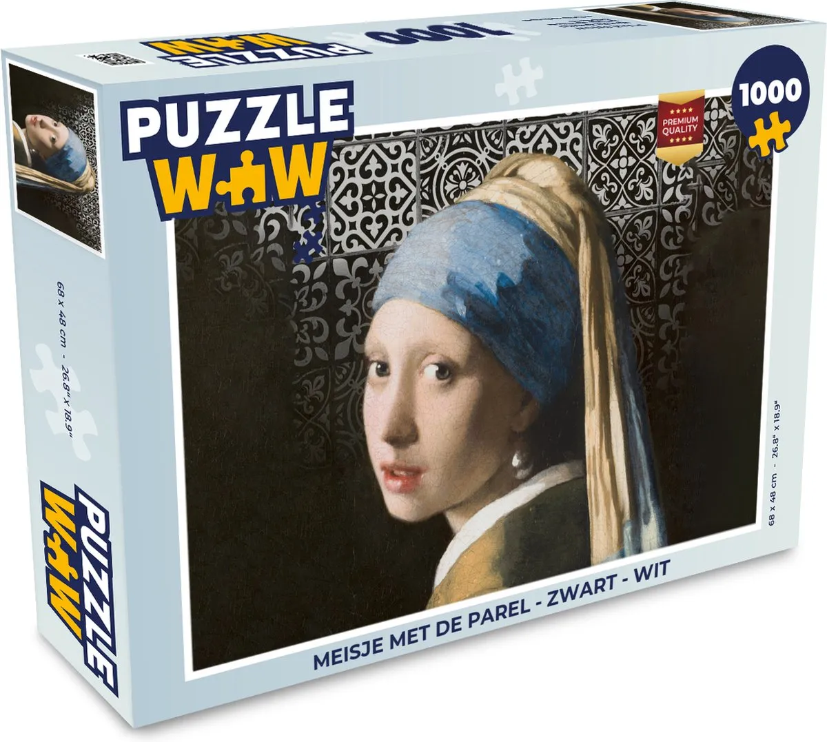 PuzzleWow Meisje met de parel Legpuzzel 1000 Stuks