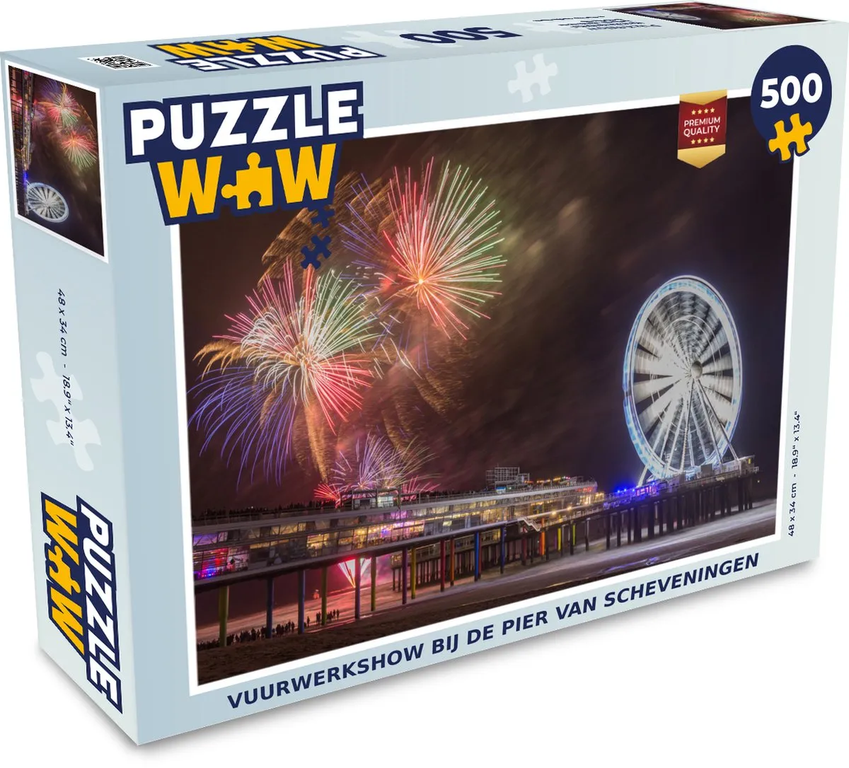 PuzzleWow Legpuzzel Vuurwerkshow Scheveningen 500 Stuks