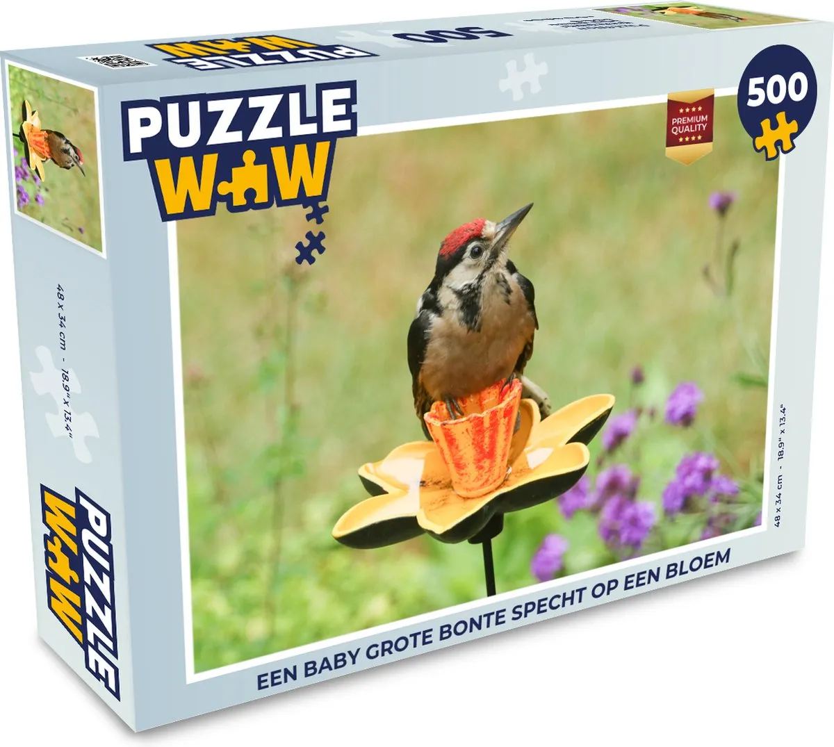 PuzzleWow Legpuzzel Een Baby Grote Bonte Specht