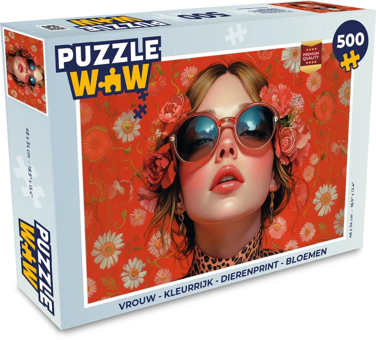 PuzzleWow Kleurrijke Dierenprint Legpuzzel 500 Stuks