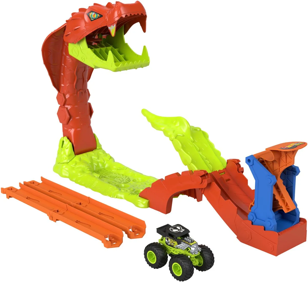 Hot Wheels Monstertrucks Sla de Slang Knock-Out Speelset JJN44 - Multicolor