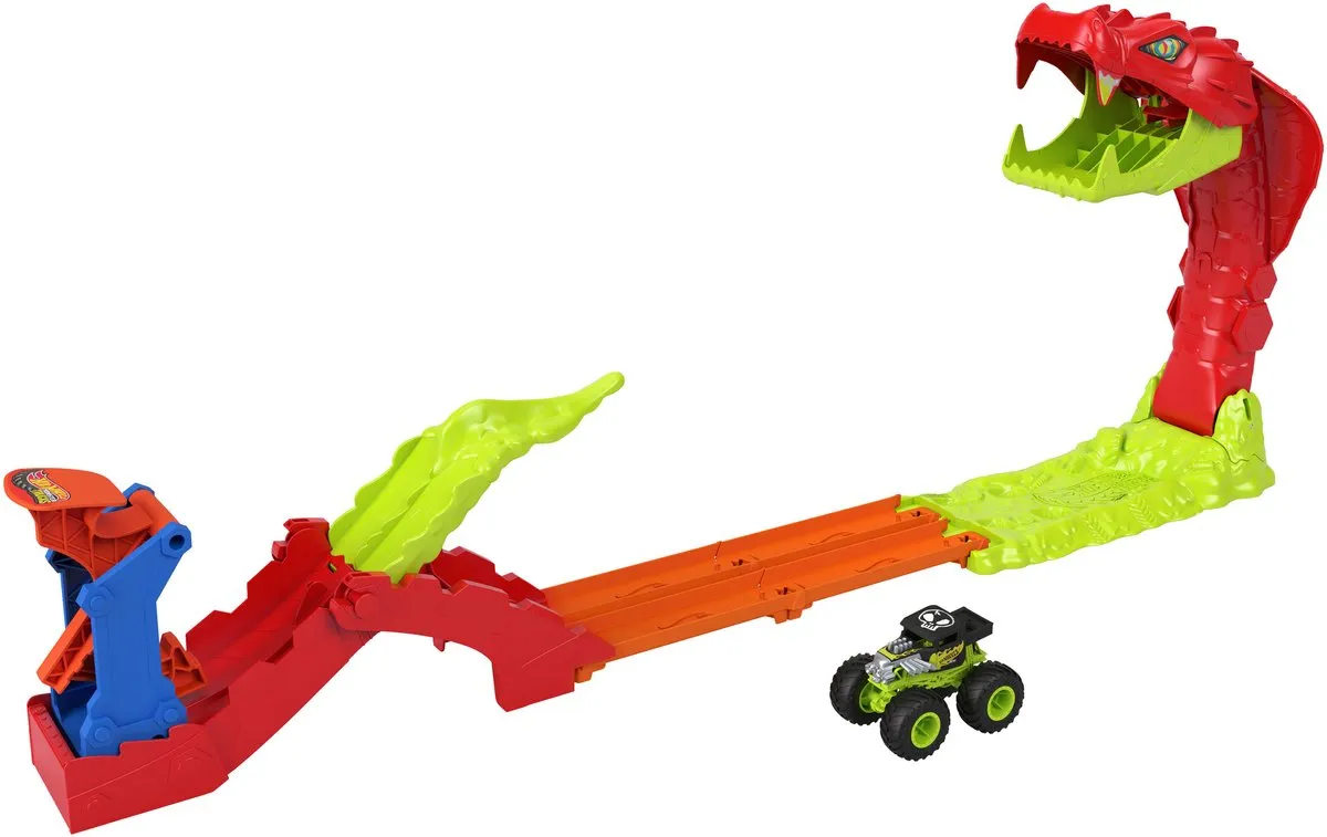 Hot Wheels Monstertrucks Sla de Slang Knock-Out Speelset JJN44 - Multicolor