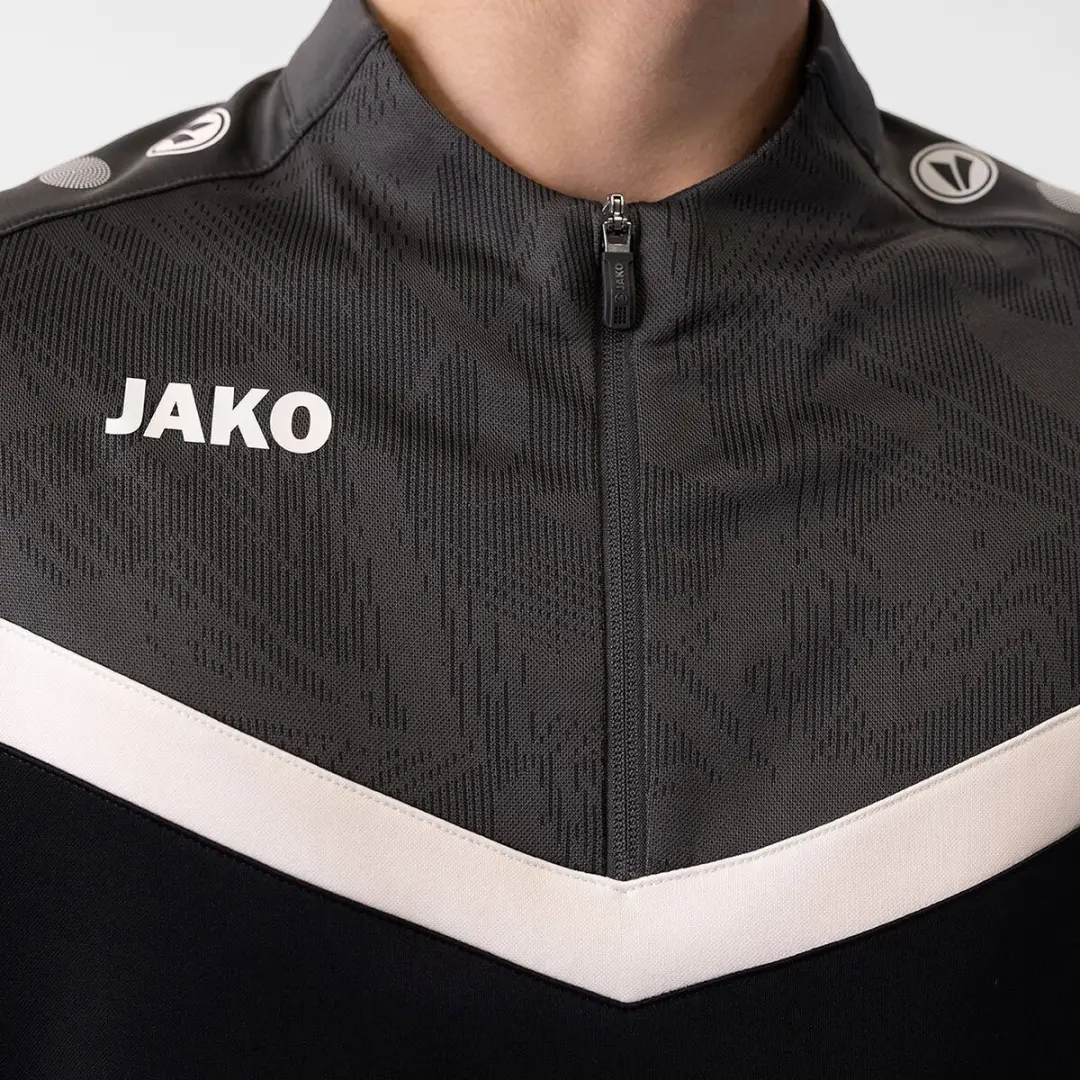 Jako Iconic Ziptop Heren - Zwart / Antraciet | Maat: 3XL