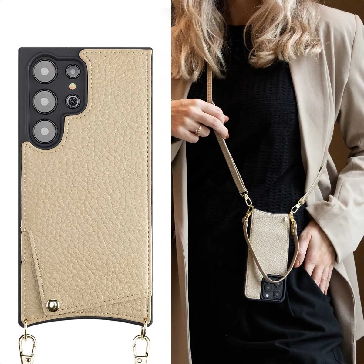 Selencia Hoesje Samsung Galaxy S24 Ultra - Beige